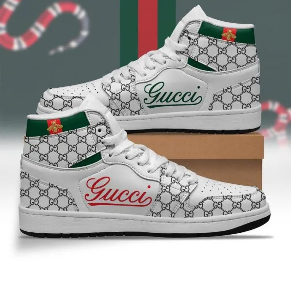 Gucci Bee White High Air Jordan Sneakers Shoes  TAJ1018