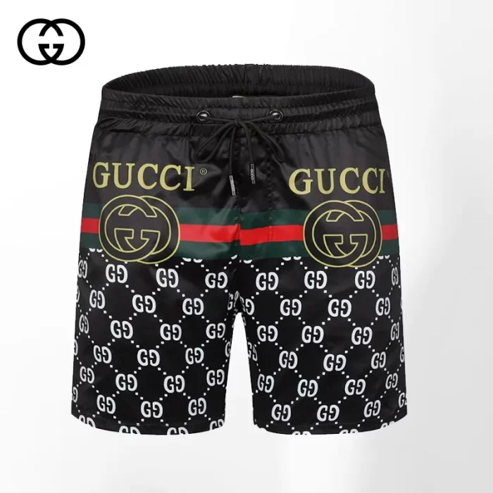 Gucci Black Luxury All Over Print Shorts Pants For Men