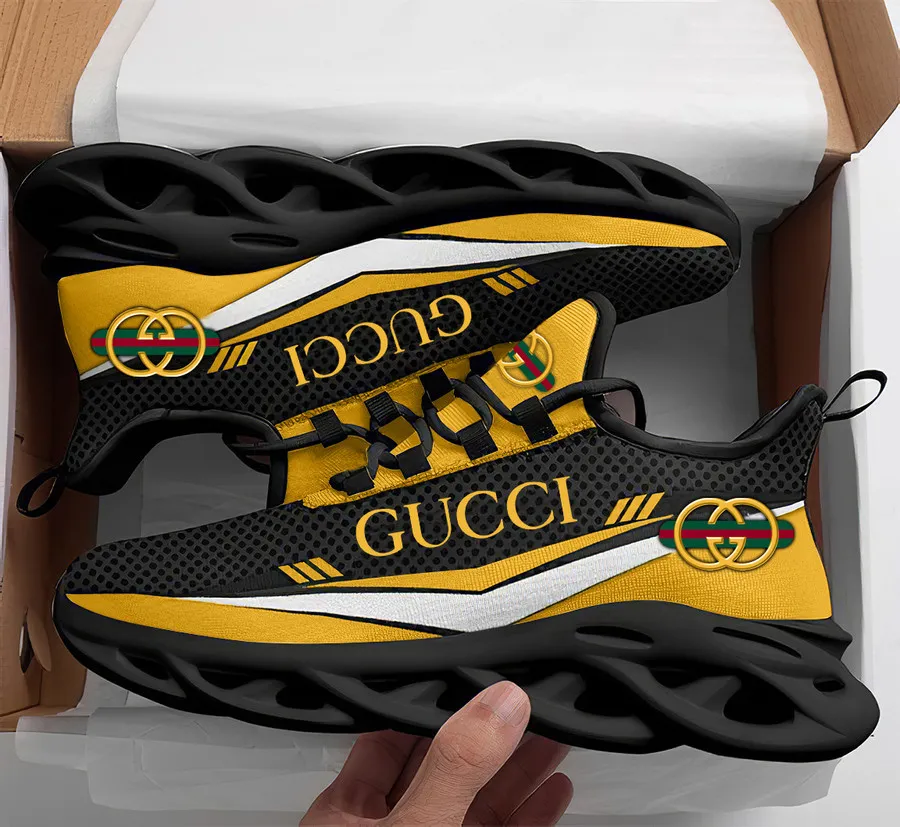 Gucci Black Yellow Premium Max Soul Shoes Luxury Brand MSS003