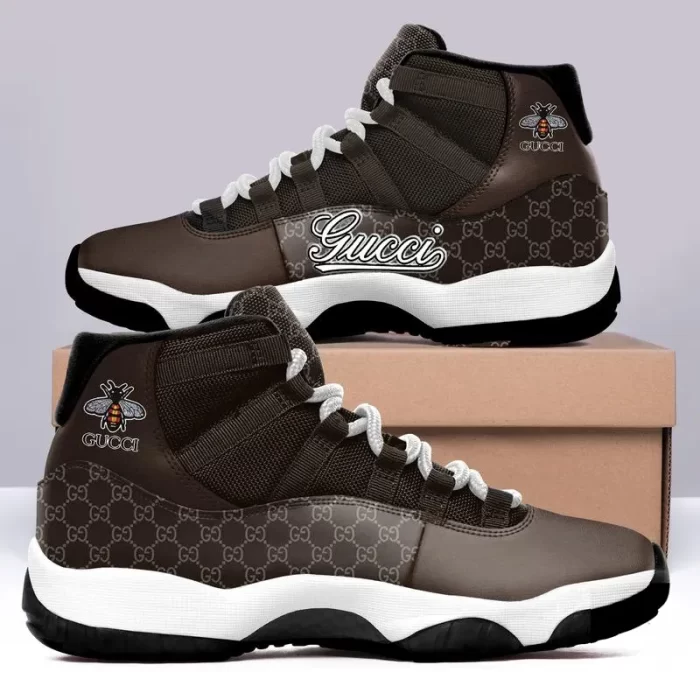 Gucci Brown Bee Air Jordan 11 Sneakers Shoes JD11067