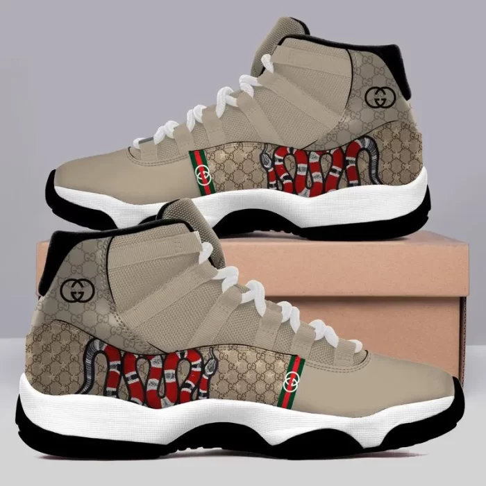 Gucci Brown Snake Air Jordan 11 Sneakers Shoes JD11066