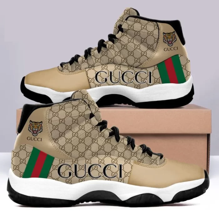Gucci Brown Tiger Air Jordan 11 Sneakers Shoes JD11065