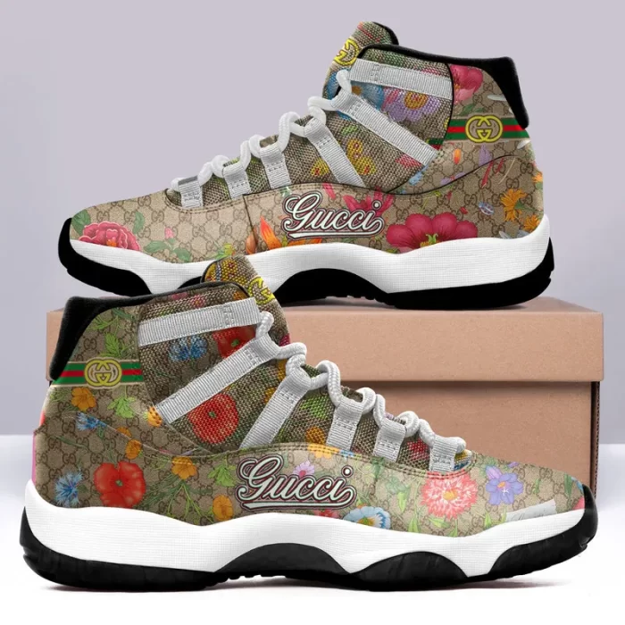 Gucci Flower Air Jordan 11 Sneakers Shoes JD11064