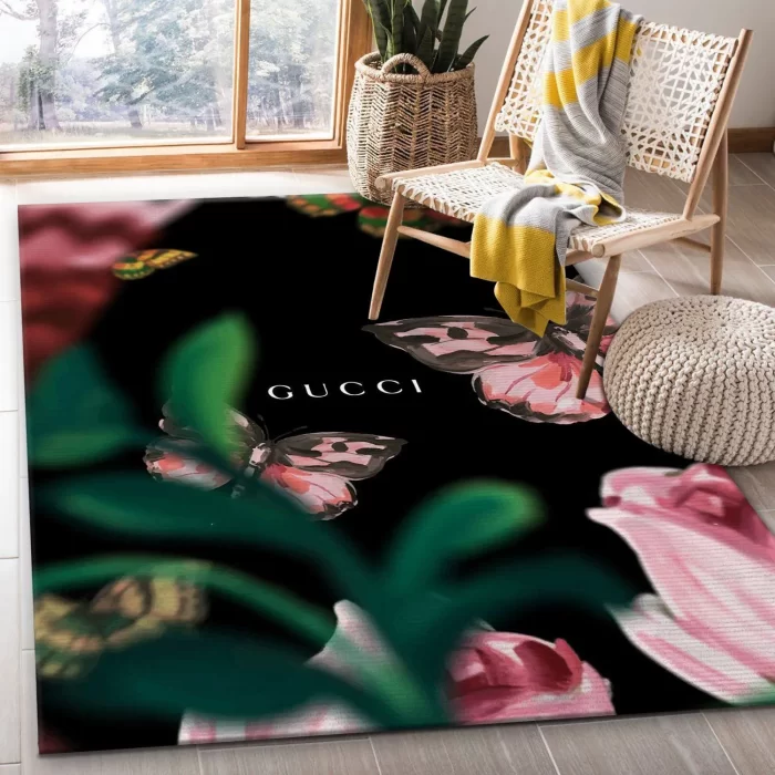 Gucci Flower Luxury Area Rug For Living Room Bedroom Carpet Floor Decor Mat RR3027