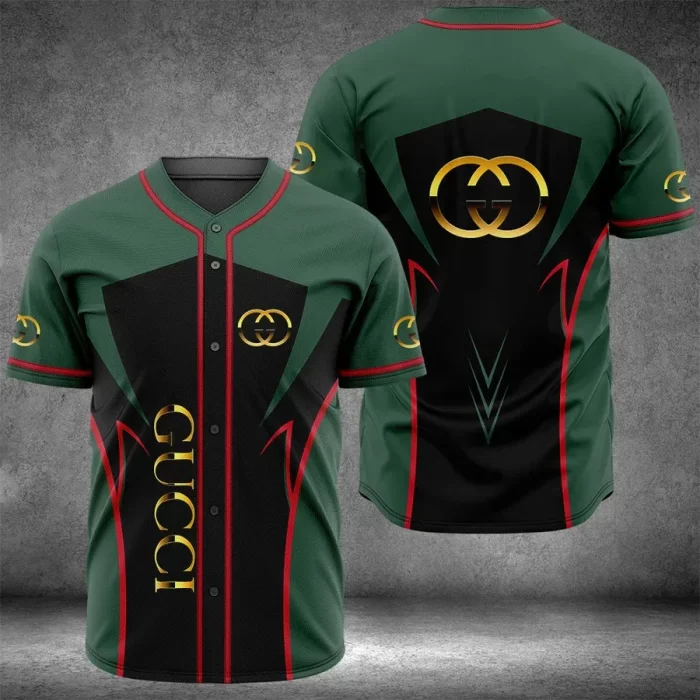 Gucci Green Black Luxury Brand Baseball Jersey BJ821