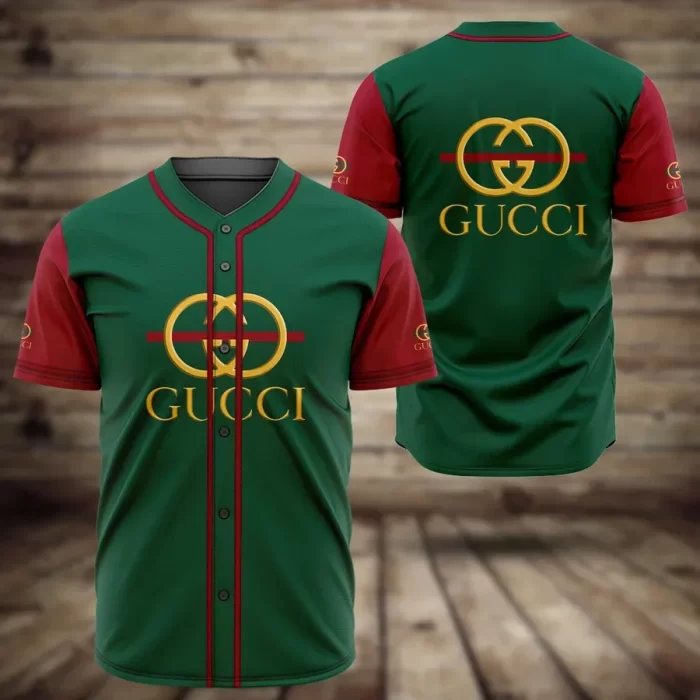 Gucci Green Luxury Brand Baseball Jersey BJ822