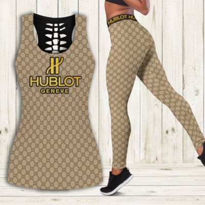 Gucci Hublot Tank Top Leggings Set Luxury Brand For Women Yoga Gym