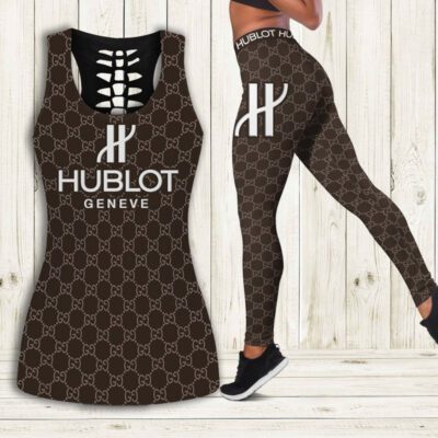 Gucci Hublot Tank Top Leggings Set Luxury Brand For Women Yoga Gym
