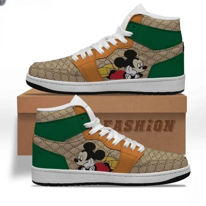 Gucci Mickey Mouse Luxury Brand High Air Jordan Sneaker Shoes TAJ1007