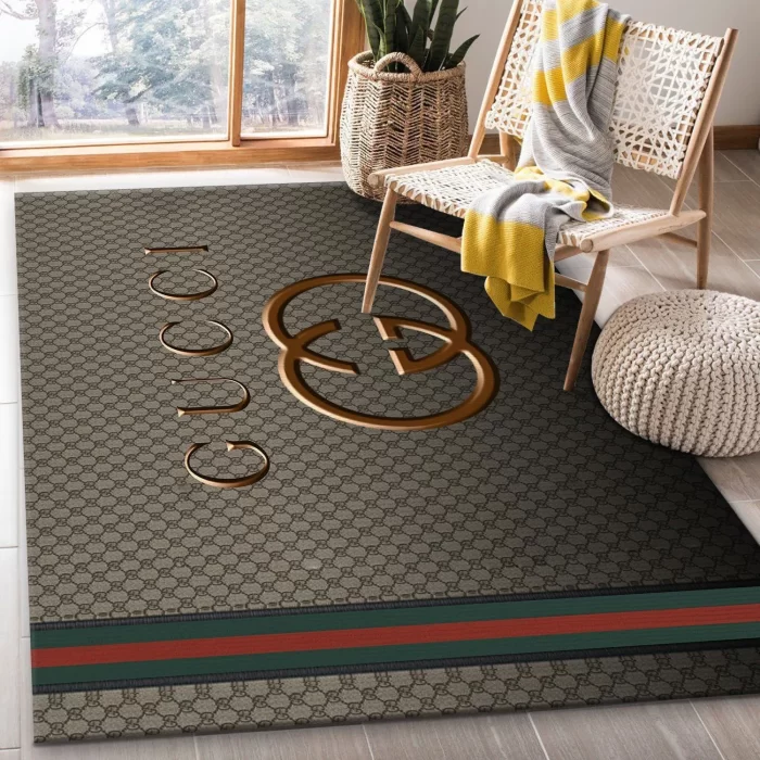 Gucci Monogram Luxury Area Rug For Living Room Bedroom Carpet Floor Decor Mat RR3004