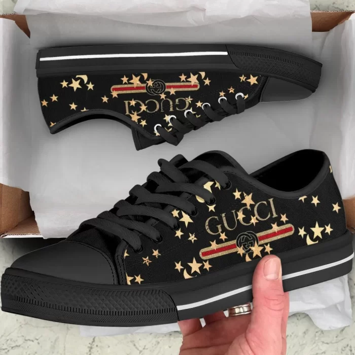 Gucci Moon Stars Low Top Canvas Shoes Luxury Brand Sneaker LTS029