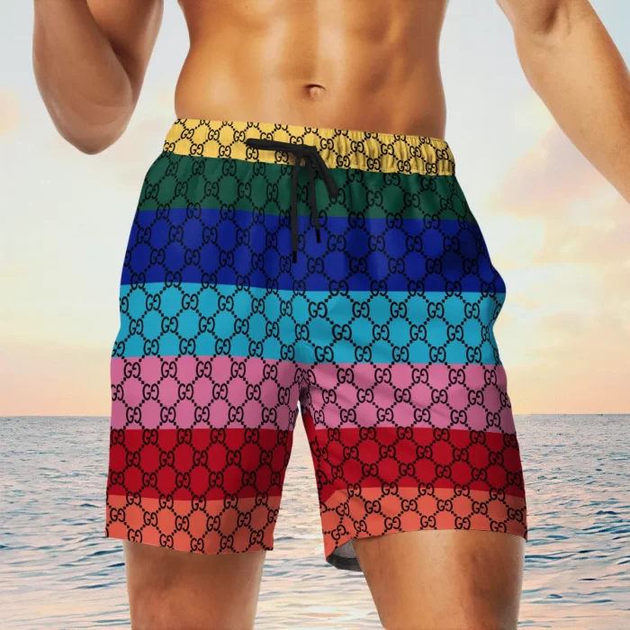 Gucci Multicolor Luxury Brand Premium Fashion Shorts For Men