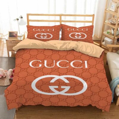 Gucci Orange Fashion Luxury Brand Bedding Set BS266
