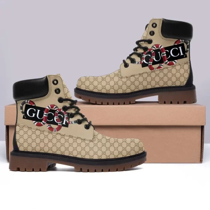 Gucci Snake Beige Luxury Brand Boots Premium DCB011
