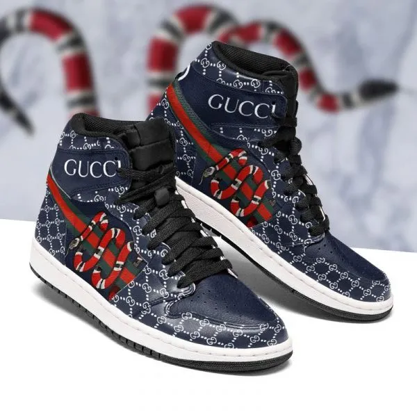 Gucci Snake Blue High Air Jordan Sneakers Shoes  TAJ1017