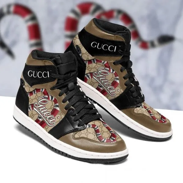 Gucci Snake Brown High Air Jordan Sneaker Shoes TAJ1016