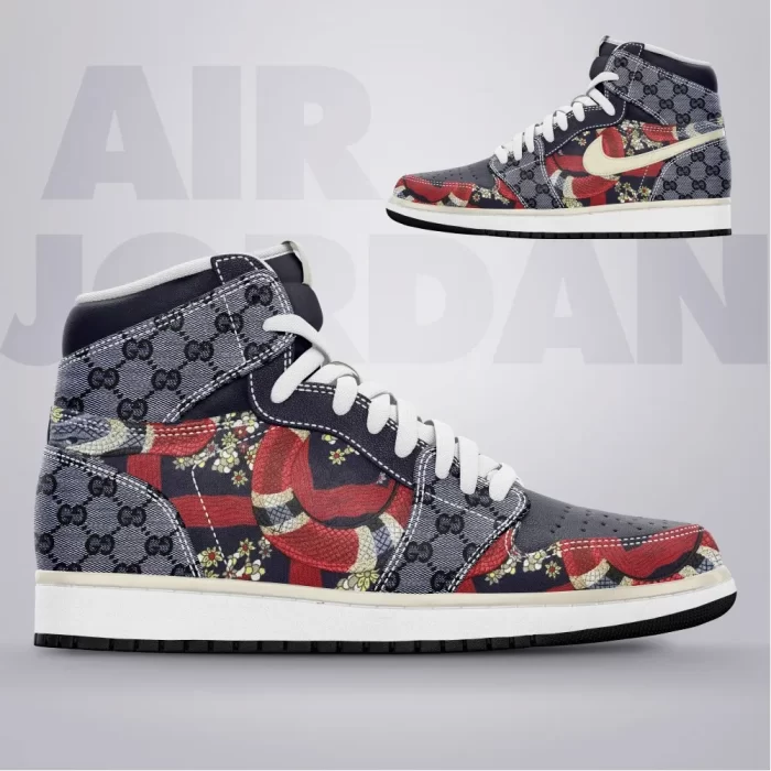 Gucci Snake Grey Mouse Luxury Brand High Air Jordan Sneaker Shoes TAJ1004