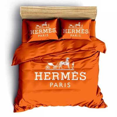 Hermes Paris Fashion Luxury Brand Bedding Set Bedspread Duvet Cover Set BS216
