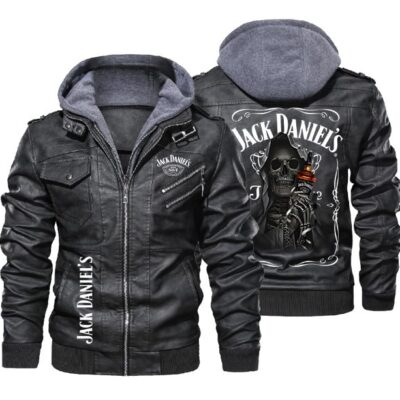 Jack Daniels Old No 7 Tennessee Whiskey Grim Reaper Leather Jacket LJ1478