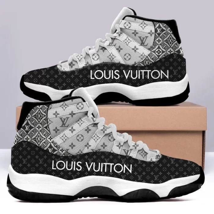 Louis Vuitton Black White Air Jordan 11 Shoes LV Sneakers Gifts JD11042