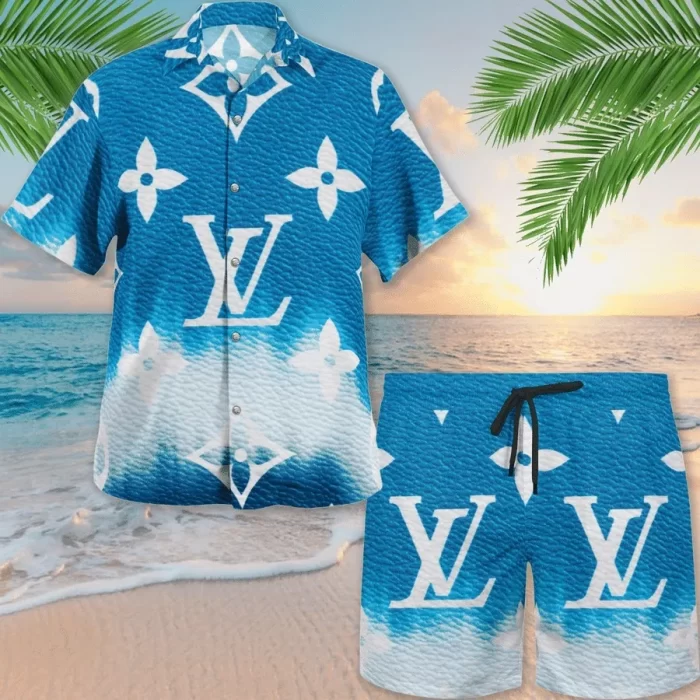 Louis Vuitton Blue Sky Luxury Brand Premium Fashion Hawaii Set