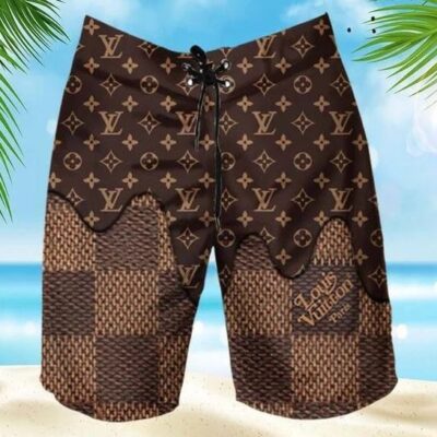 Louis Vuitton Brown Fashion Logo Luxury Brand Shorts For Men