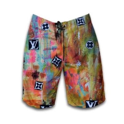 Louis Vuitton Colorful Fashion Logo Luxury Brand Shorts For Men