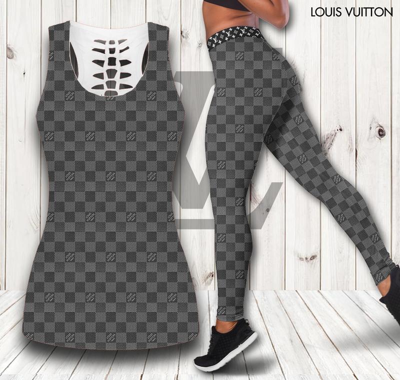 Louis-Vuitton-Grey-Tank-Top-Leggings-Set-Luxury-Brand-Lv-For-Women-Yoga-Gym Louis Vuitton Grey Tank Top Leggings Set Luxury Brand Lv For Women Yoga Gym