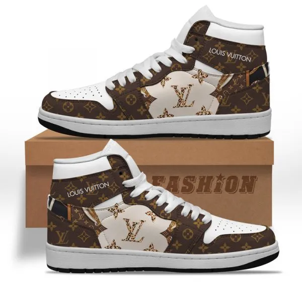 Louis Vuitton LV Monogram Brown High Air Jordan Sneakers Shoes  TAJ1025