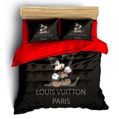 Louis Vuitton Mickey Mouse Luxury Brand Fashion Bedding Set Bedspread Duvet Cover Set BS207