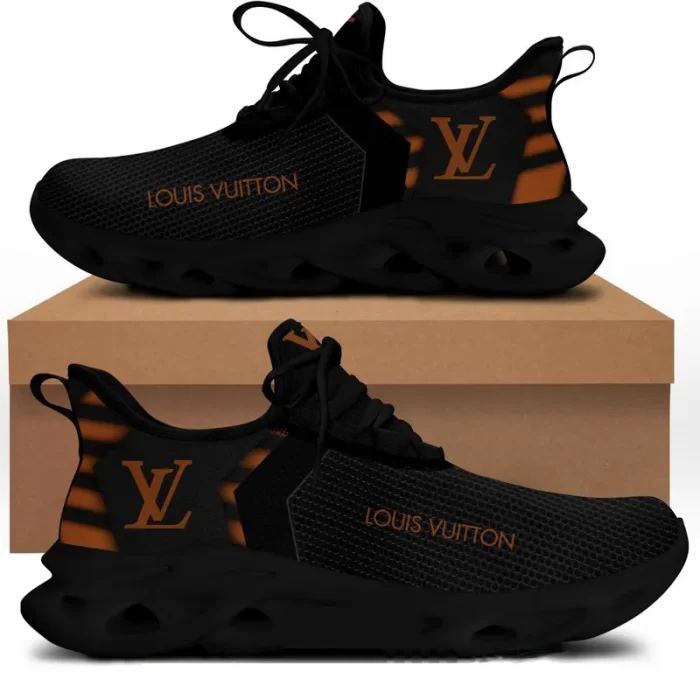 Louis Vuitton Orange Logo Black Max Soul Shoes Luxury Brand MSS019