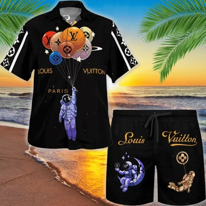 Louis Vuitton Paris Astronaut Luxury Brand Fashion Hawaii Set