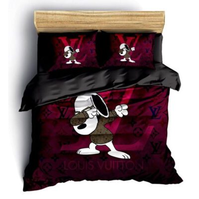 Louis Vuitton Snoopy Luxury Brand Fashion Bedding Set Bedspread Duvet Cover Set BS206