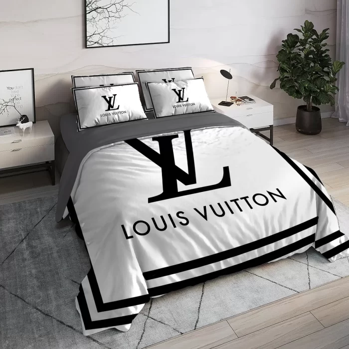 Louis Vuitton White Luxury Brand High End Premium Bedding Set BS158