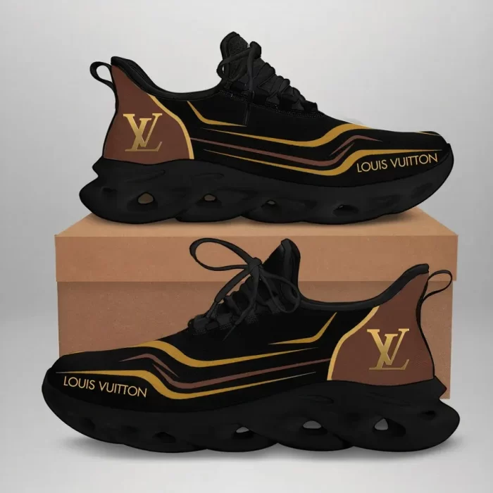 Louis Vuitton Yellow Logo Black Premium Max Soul Shoes Luxury Brand MSS011