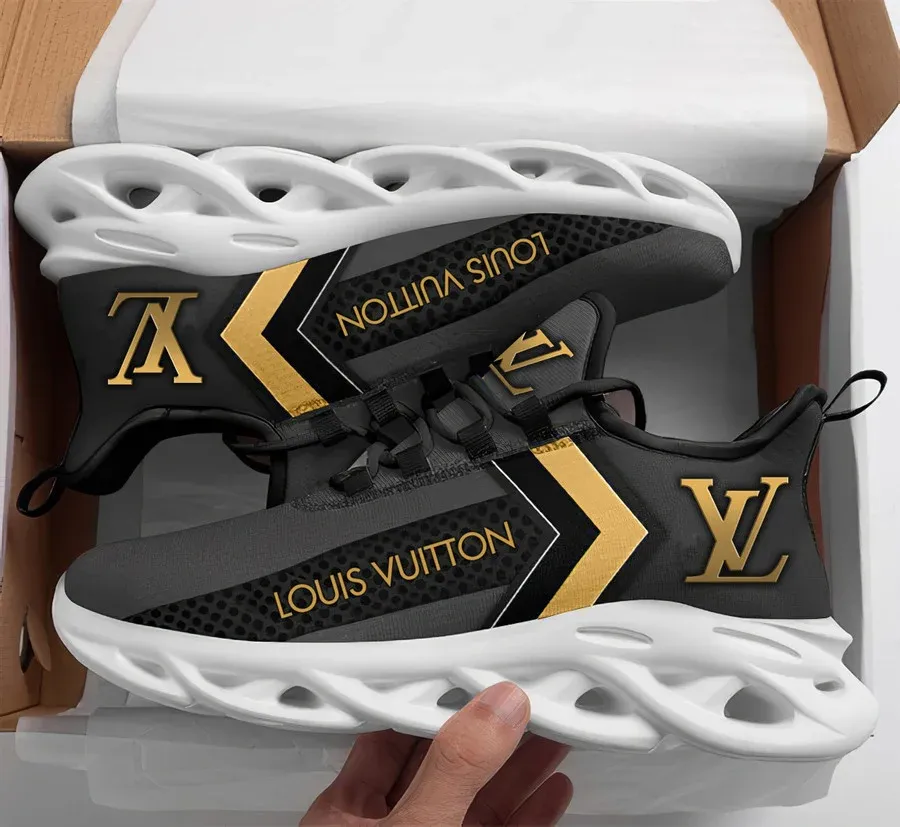 Louis Vuitton Yellow Logo Grey Max Soul Shoes Luxury Brand MSS017