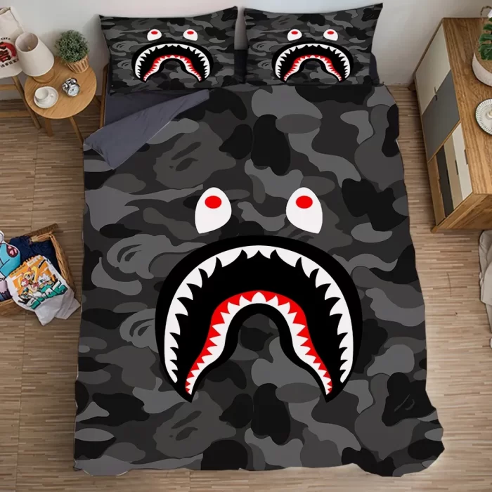 Supreme Bape Black Luxury Brand Bedding Set Duvet Cover BS012