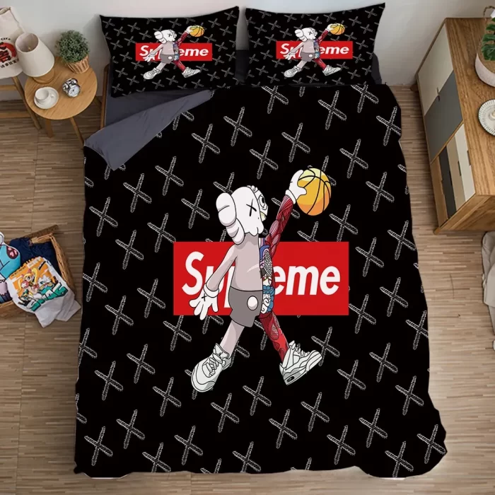 Supreme Kaws Black Luxury Brand Bedding Set Duvet Cover BS011