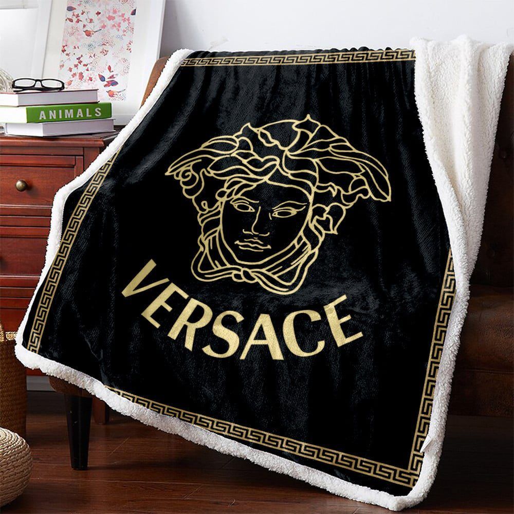 Versace-Luxury-Brand-Premium-Logo-Fleece-Sherpa-Blanket-Sofa-Decor-BL3129 Versace Luxury Brand Premium Logo Fleece Sherpa Blanket Sofa Decor BL3129