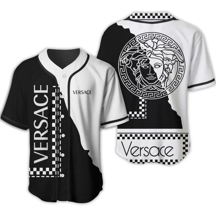 Versace Medusa Black White Luxury Brand Baseball Jersey BJ834