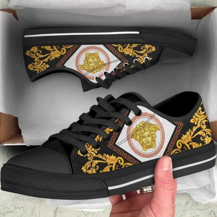 Versace Medusa Low Top Canvas Shoes Luxury Brand Sneaker LTS031