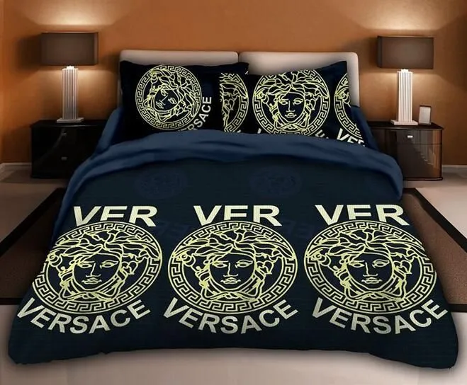 Versace Printed Bedding Sets Duvet Cover Luxury Brand Bedding Decor BS386