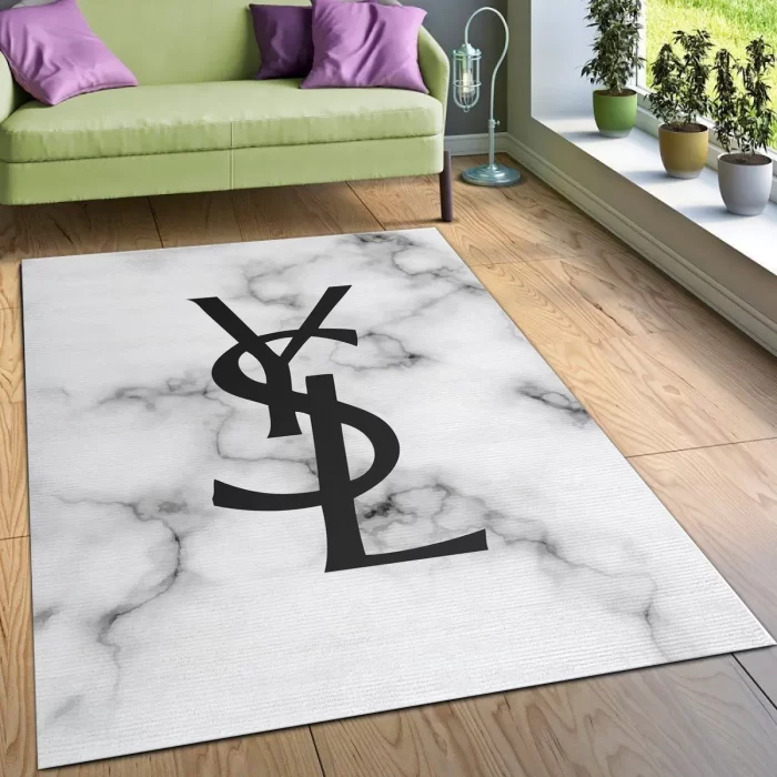Yves Saint Laurent Fashion Logo Limited Edition Luxury Brand Area Rug Carpet Floor Decor RR3101