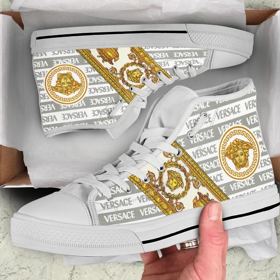 Gianni-Versace-White-High-Top-Canvas-Shoes-Luxury-Sneakers-LHTS007 Gianni Versace White High Top Canvas Shoes Luxury Sneakers LHTS007