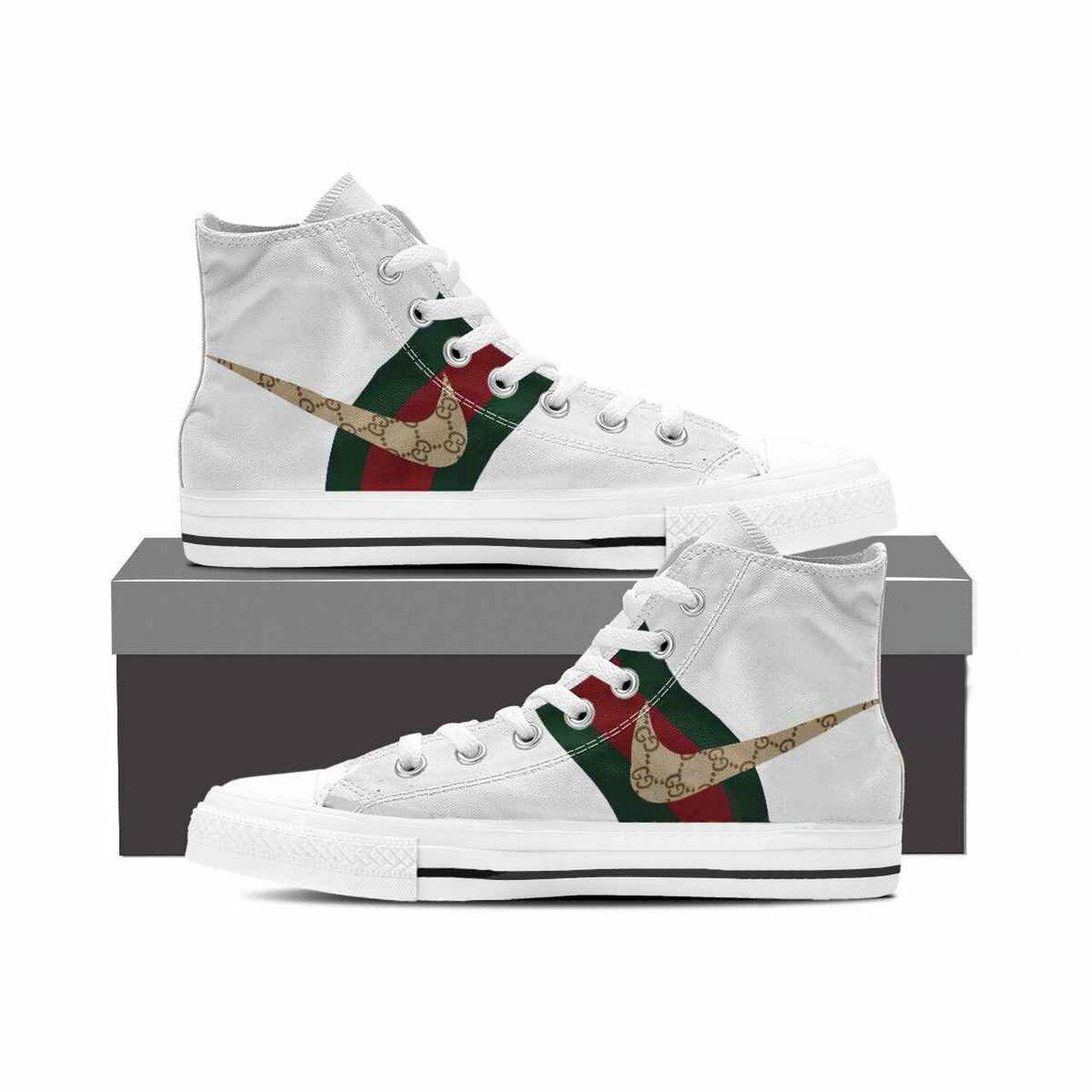 Gucci-Nike-High-Top-Canvas-Shoes-Luxury-Sneakers-LHTS001 Gucci Nike High Top Canvas Shoes Luxury Sneakers LHTS001