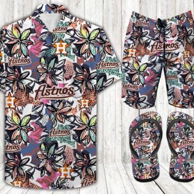 Houston Astros Combo Hawaii Shirt Shorts Flip Flops Luxury Brand Summer Outfit HSF087