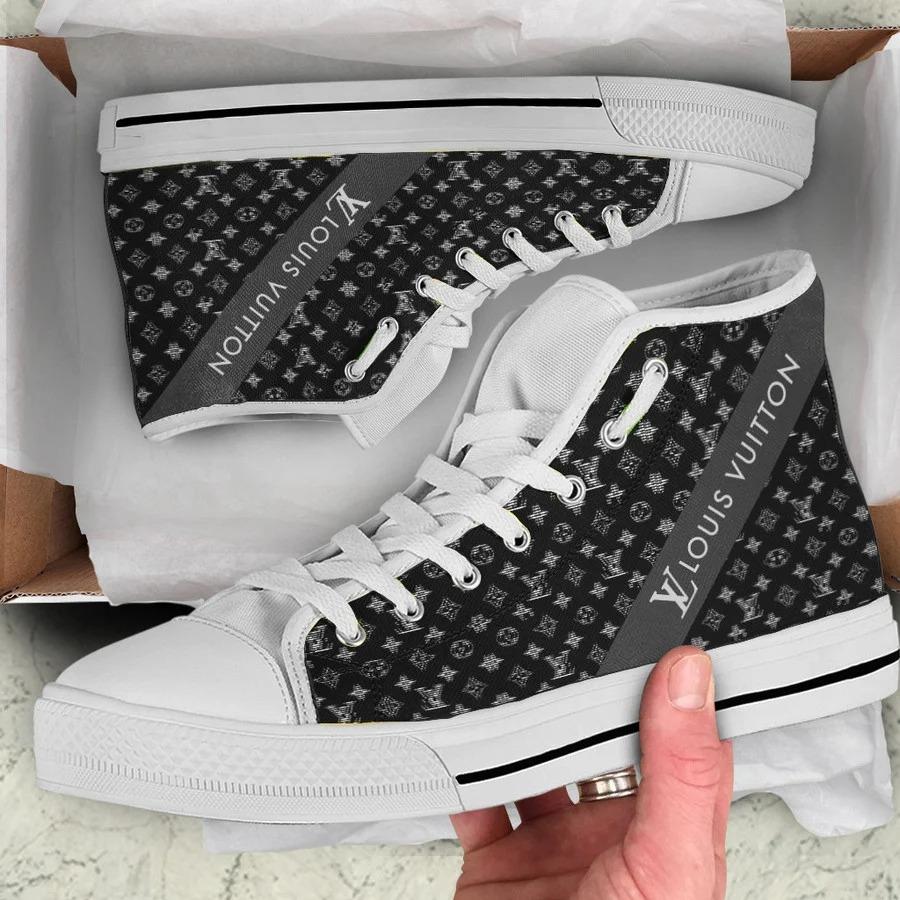 Louis-Vuitton-Black-Monogram-High-Top-Canvas-Shoes-Luxury-Sneakers-LV-LHTS019 Louis Vuitton Black Monogram High Top Canvas Shoes Luxury Sneakers LV LHTS019