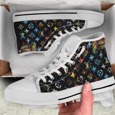 Louis Vuitton Multicolor High Top Canvas Shoes Luxury Sneakers LV LHTS006