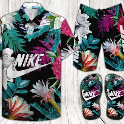 Nike Combo Hawaii Shirt Shorts Flip Flops Luxury Brand Summer Outfit HSF144