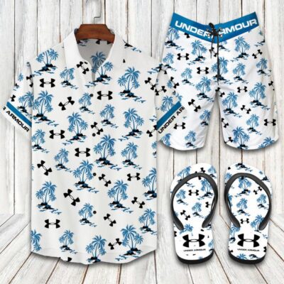 Under Armour Flip Flops And Combo Hawaii Shirt Shorts Luxury Brand Summer Outfit HSF264